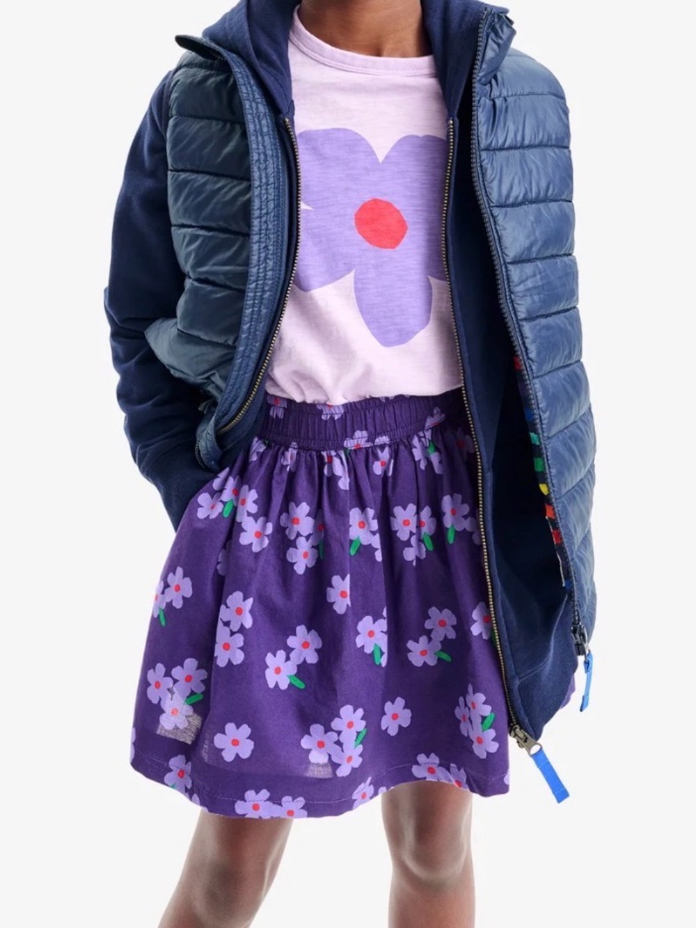 Primary Kids Violet Blooms l/s tee & skirt 12